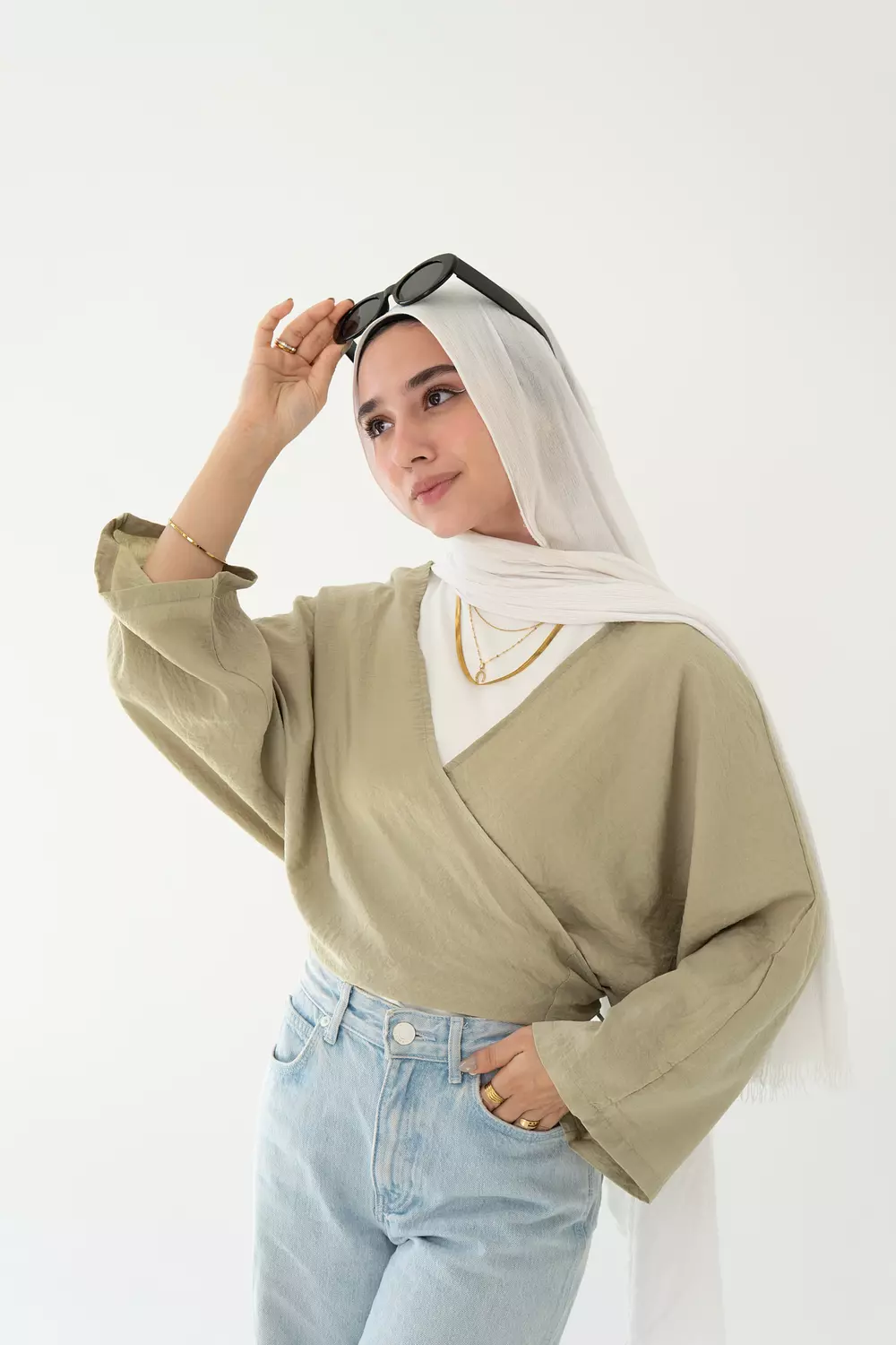 Sophia Blouse In Olive 2