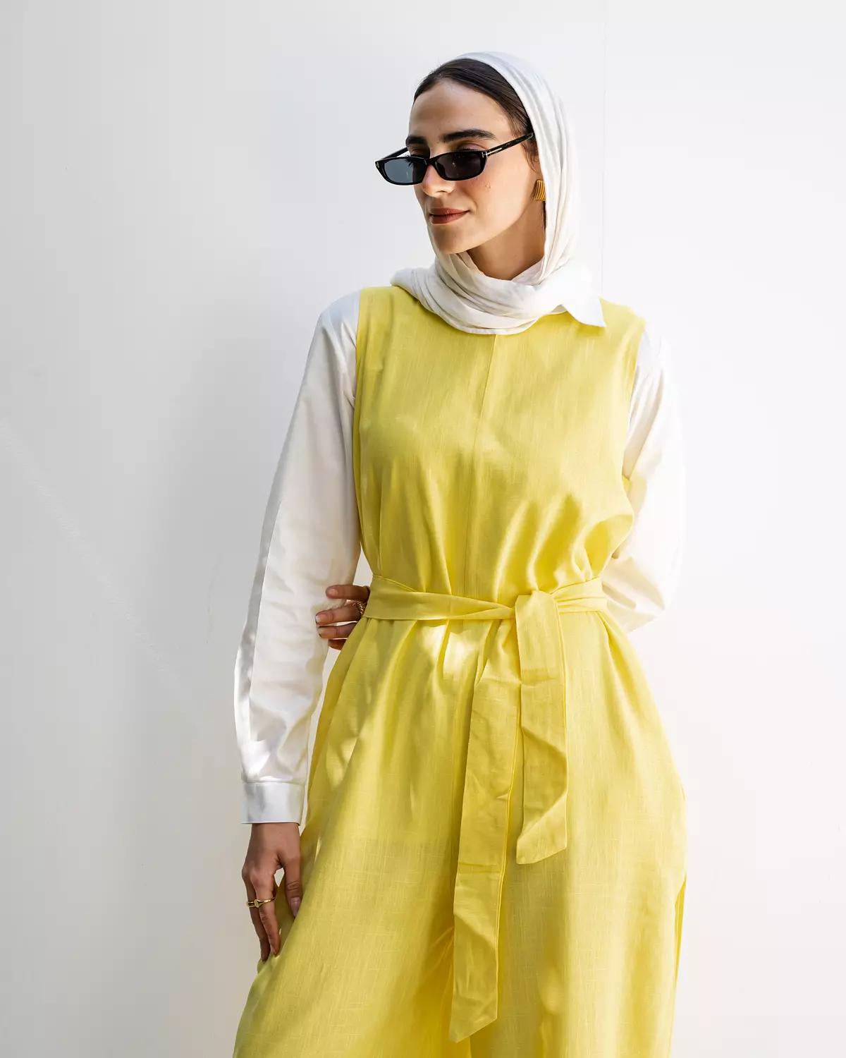 Linen Jumpsuit in Yellow