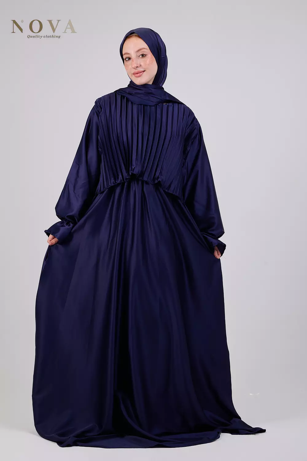 Navy blue satin  image