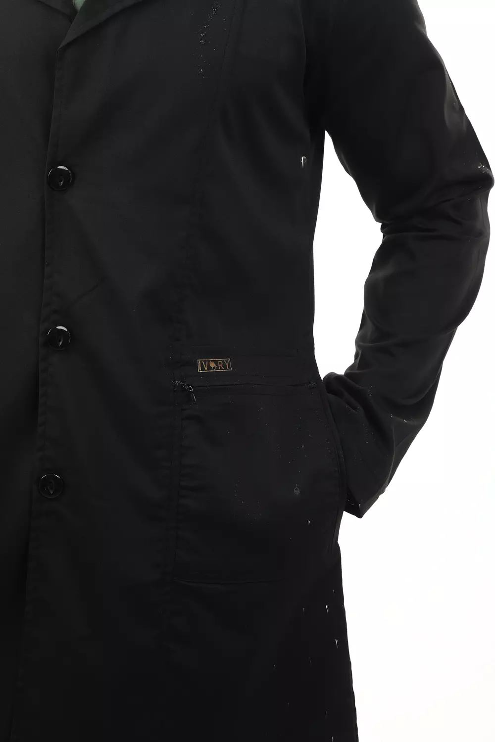 Black Elegance Lab Coat Long  9