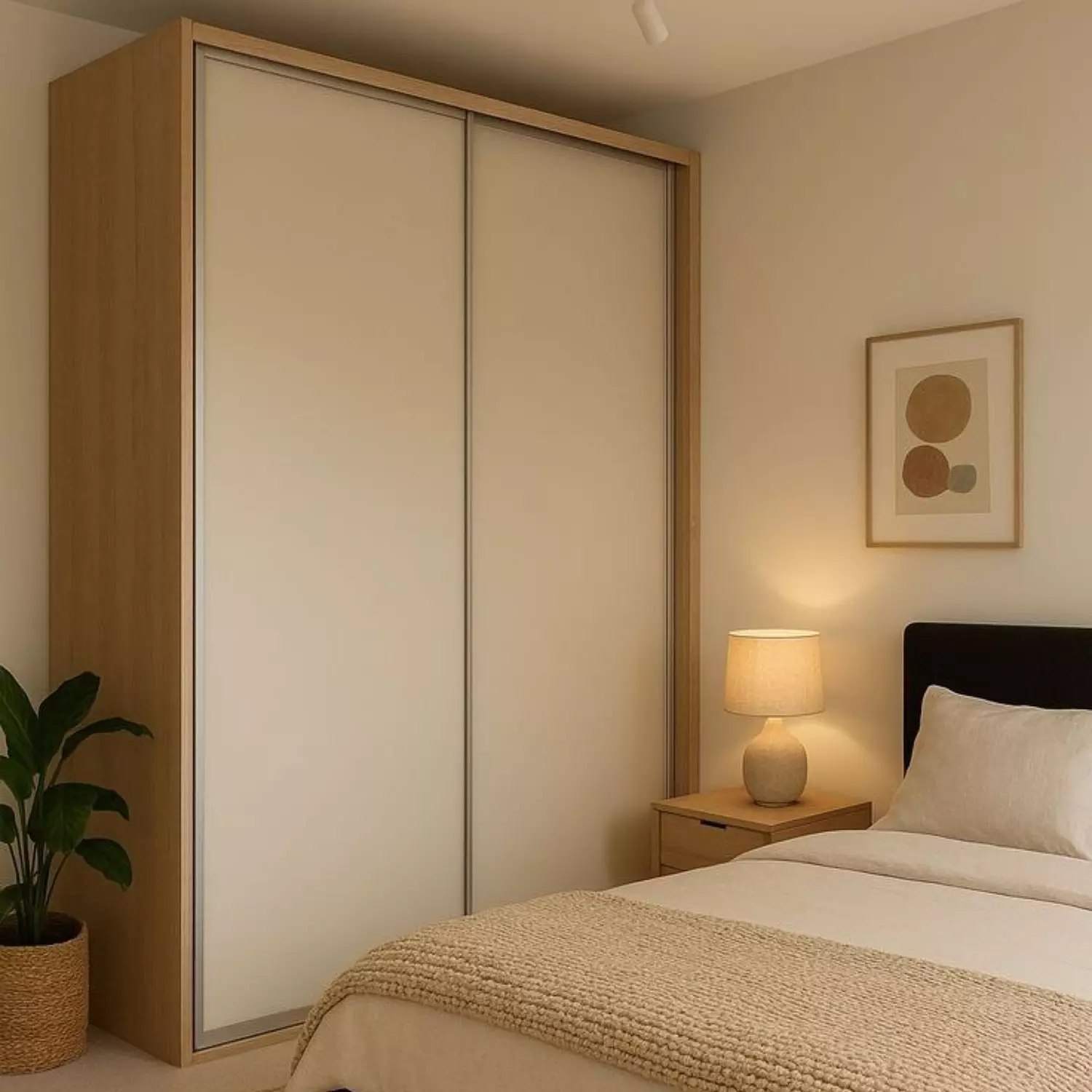 Modern Sliding Wardrobe – Space-Saving Minimal Design 160×240×60 cm  image