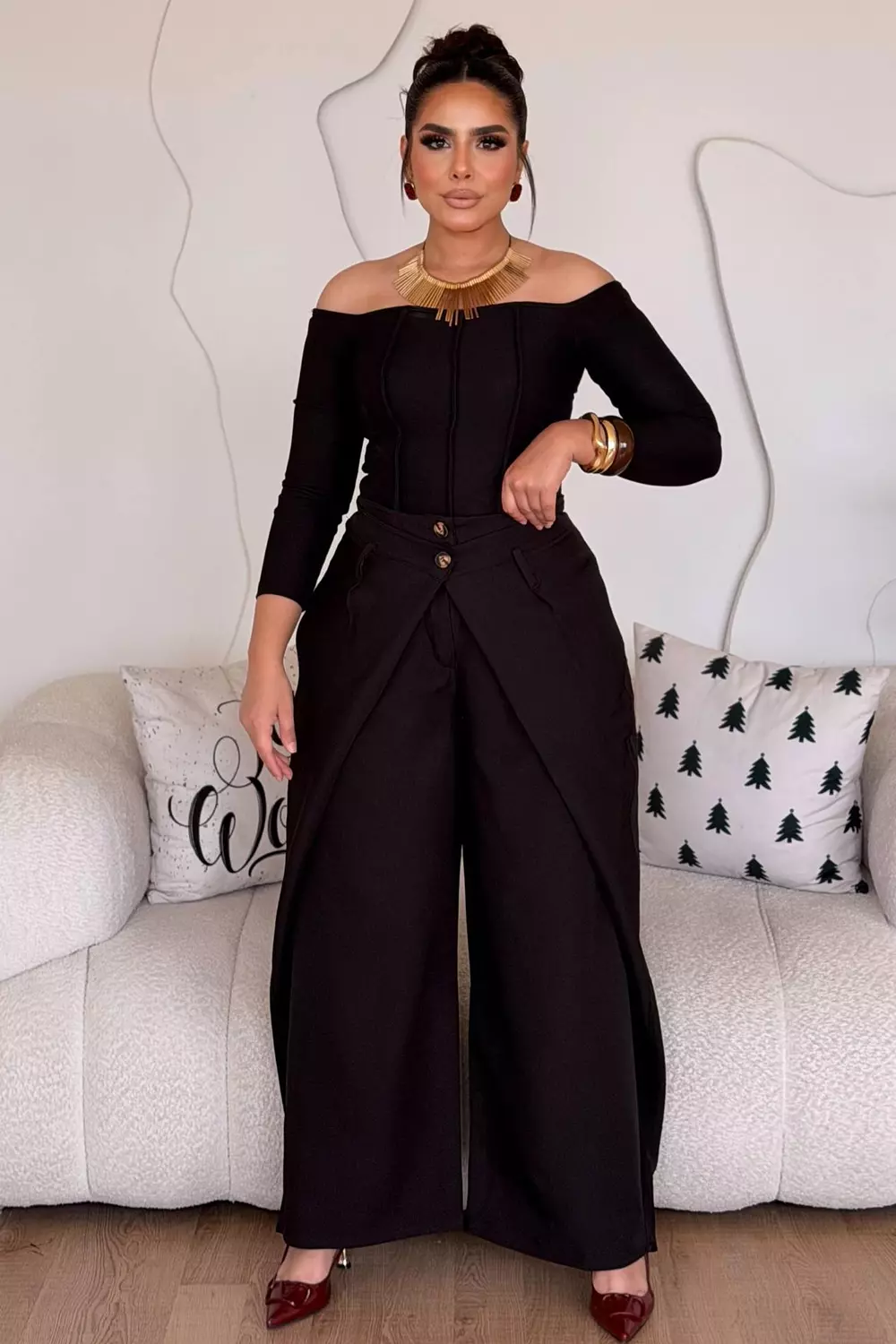 Origami Wrap Palazzo Pants 6