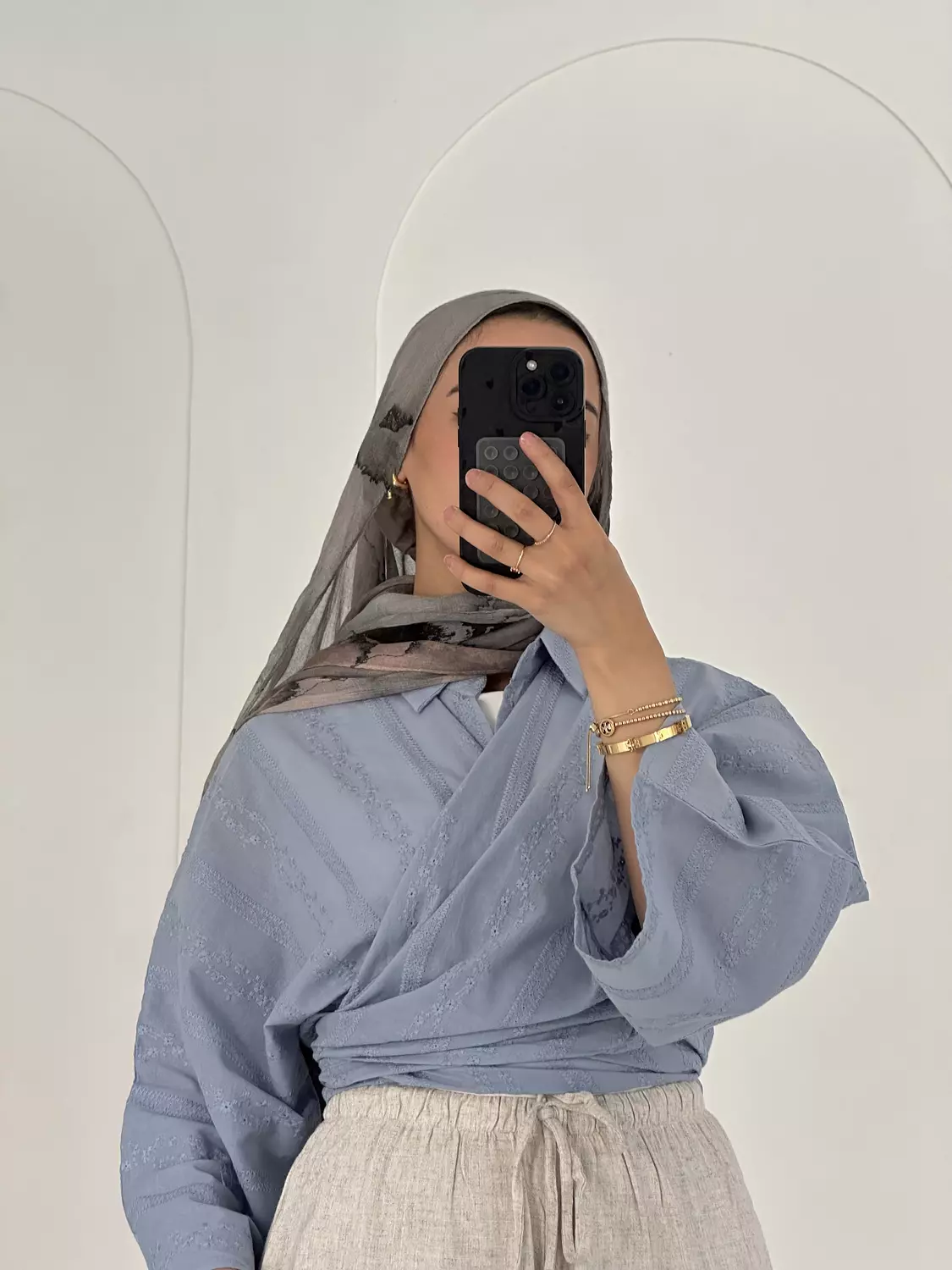 Embroidered Tie Top image