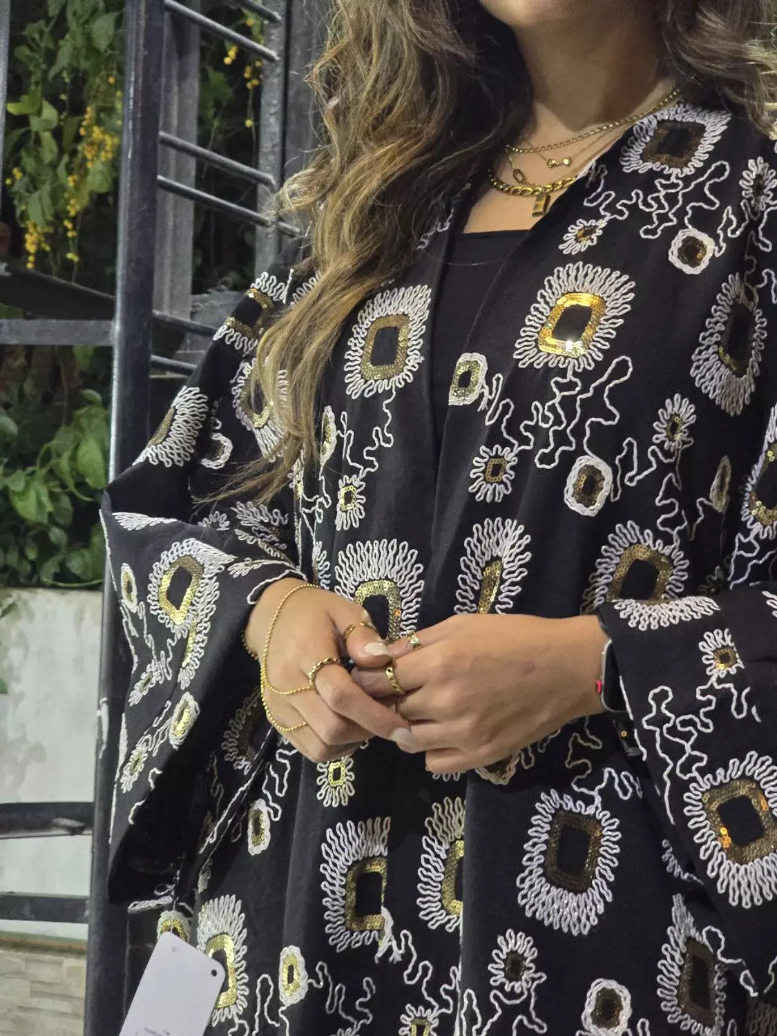 Black Embroidery Kaftan  hover image