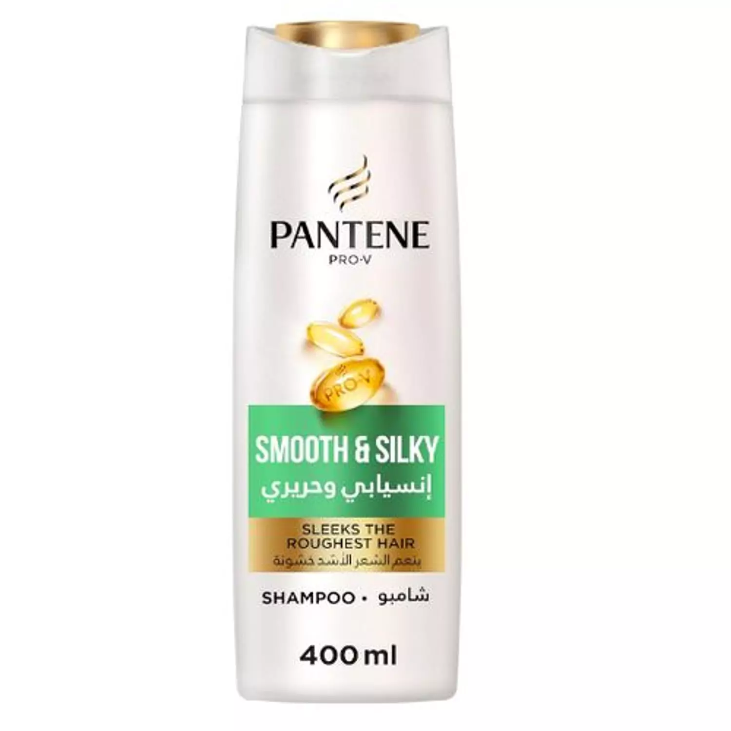 PANTENE SHAMPOO SMOOTH&SILKY SLEEKS THE ROUGHEST HAIR 400 ML image