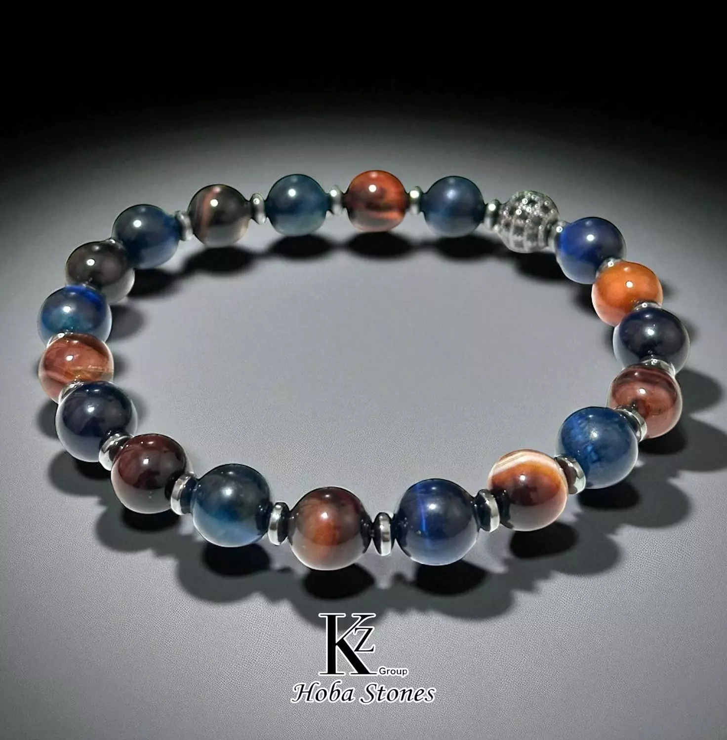 Bracelet Blue Tiger eye and Agate hover image