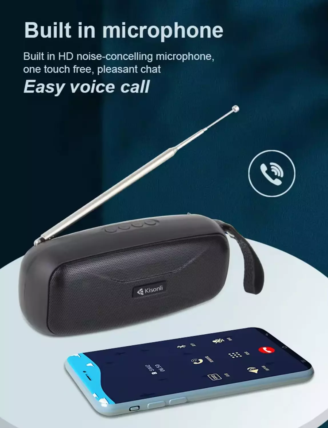 Kisonli VS-21 5W Bluetooth Speaker, 800mAh Battery, USB and TF Card Support - black 4