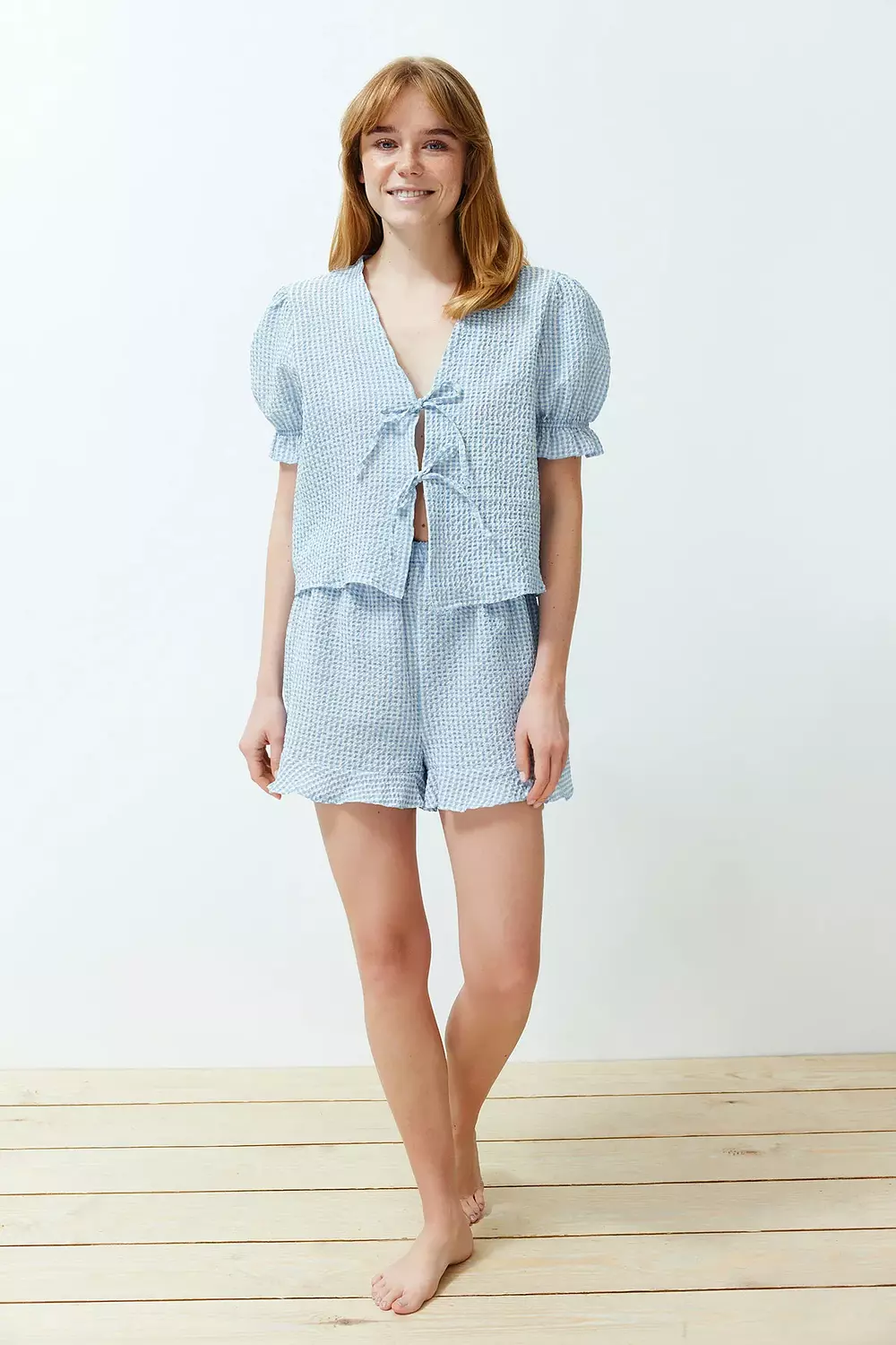 Textured Ribbon Bow pajama hover image