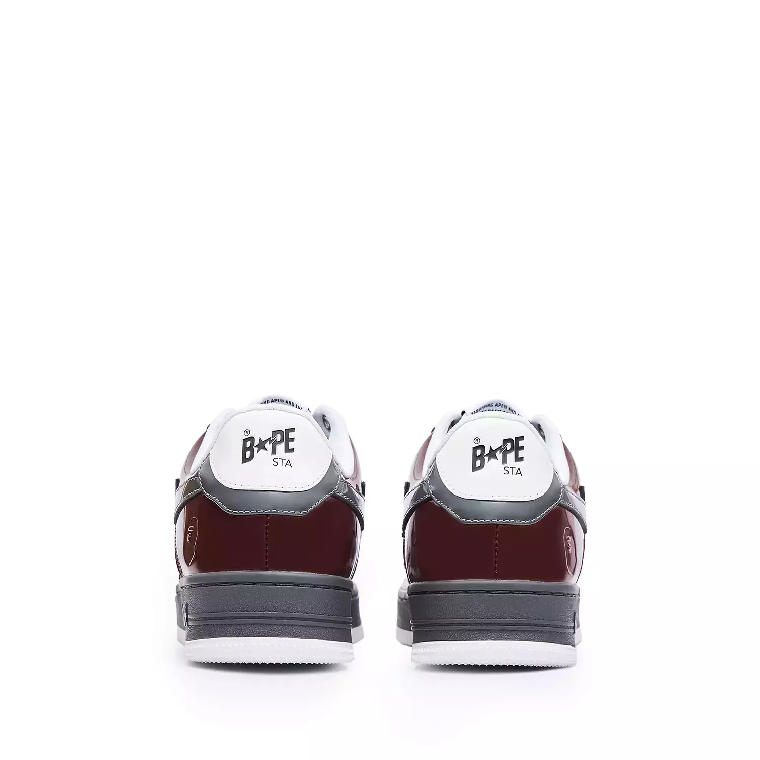 A Bathing Ape Bape Sta #2 M1 sneakers in the burgundy and grey 4