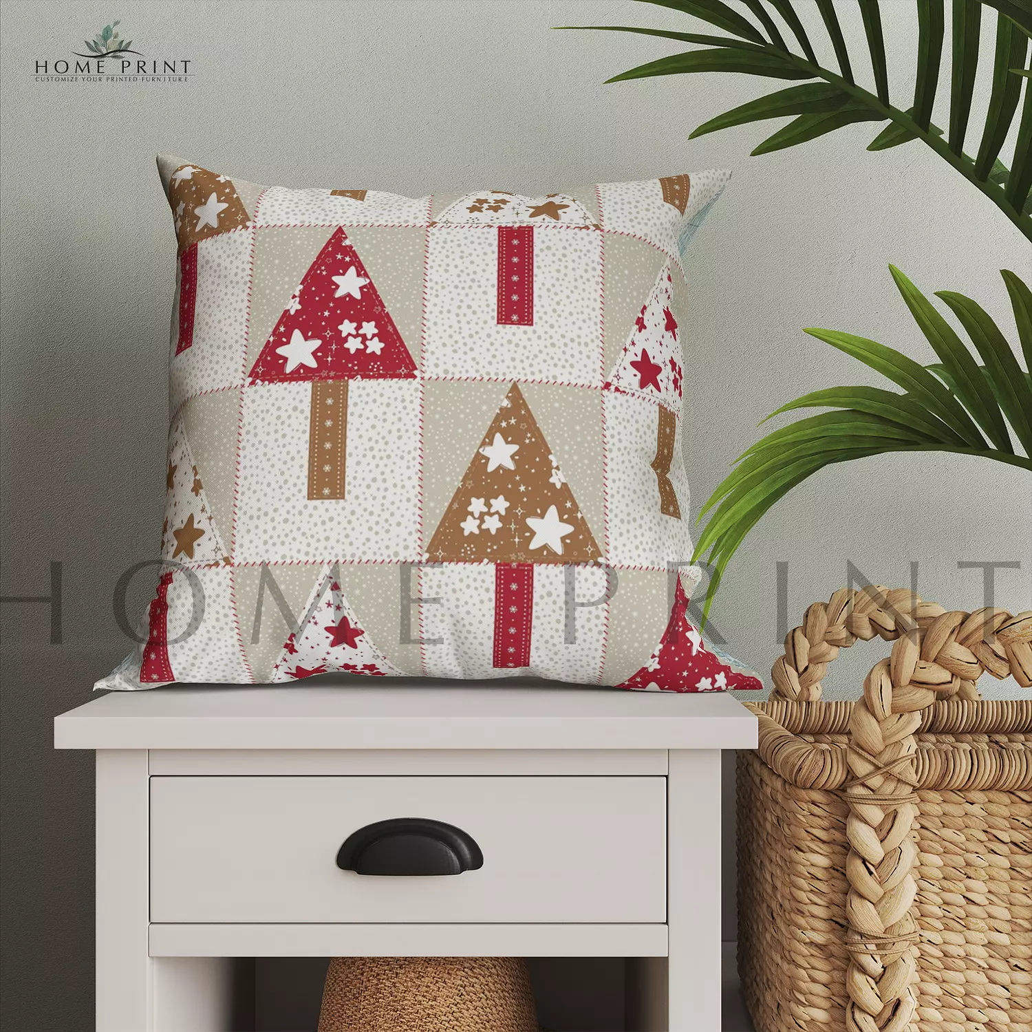 Christmas Cushion - Christmas Trees - Multi color image