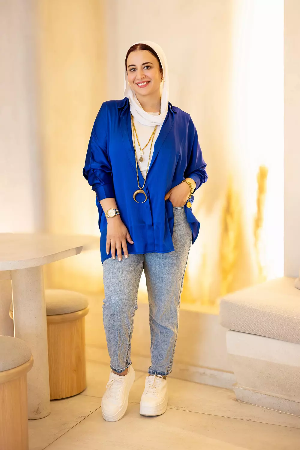 navy blue satin shirt image