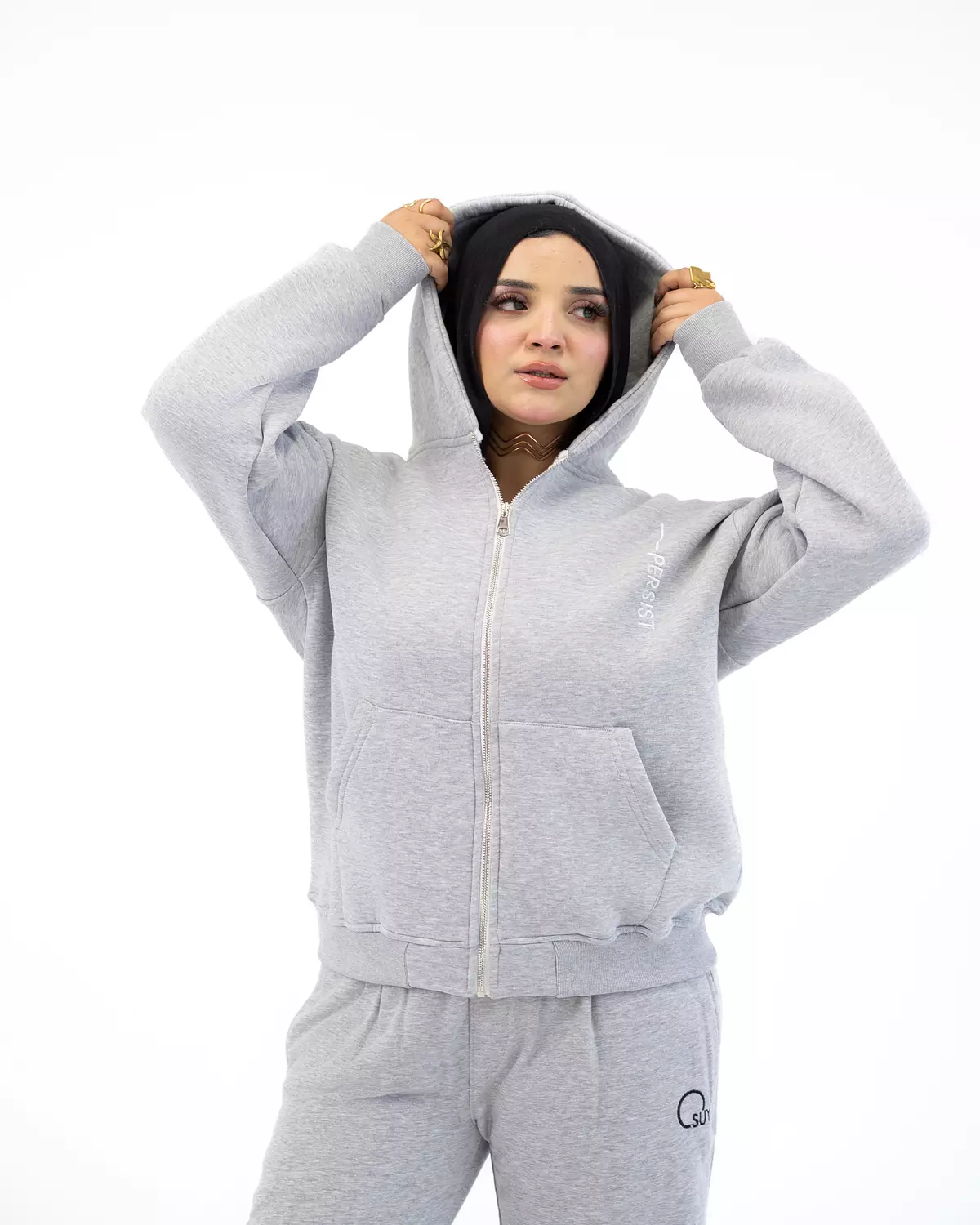 Persist ZIP UP Sweatshirt _ Grey 1