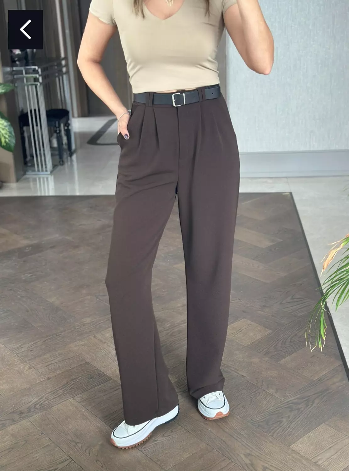 Chocolate Brown Classic Pants Without Belt  3