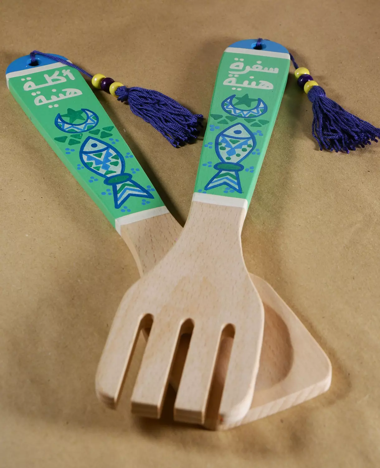 Green fish Fork & spoon image
