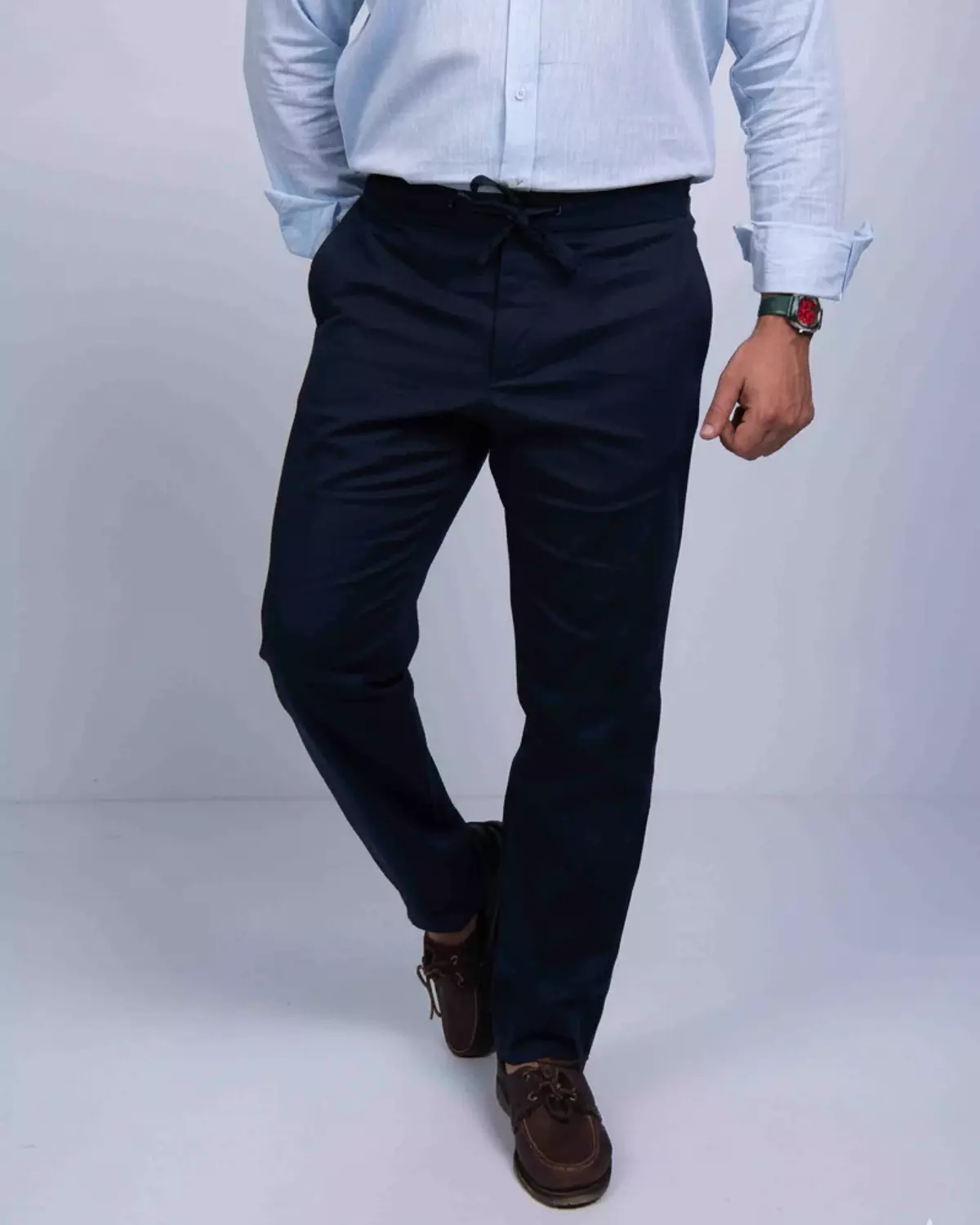 Navy linen pants image