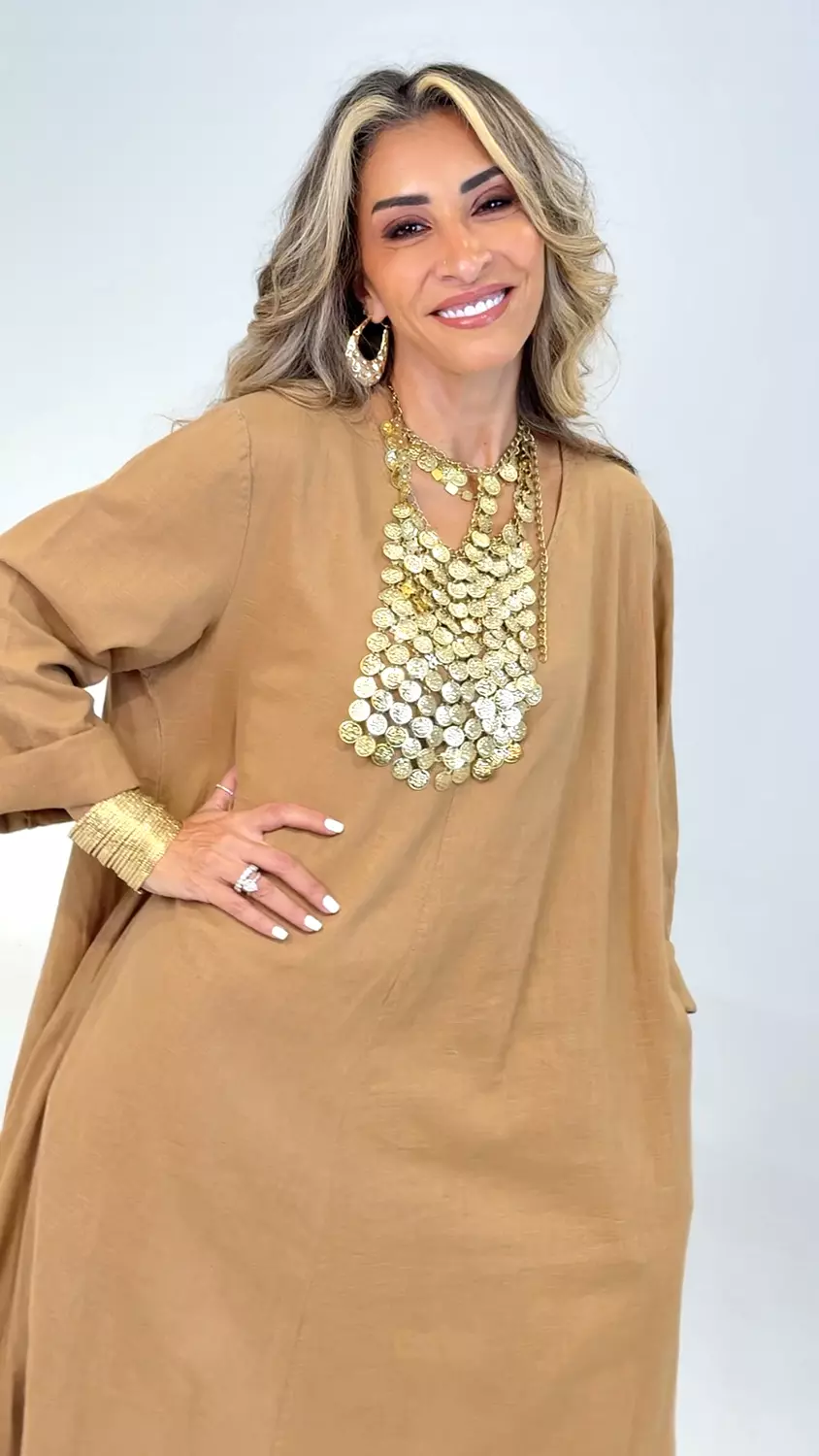 ''Over Size'' Pure Linen Dress  (3182) 16