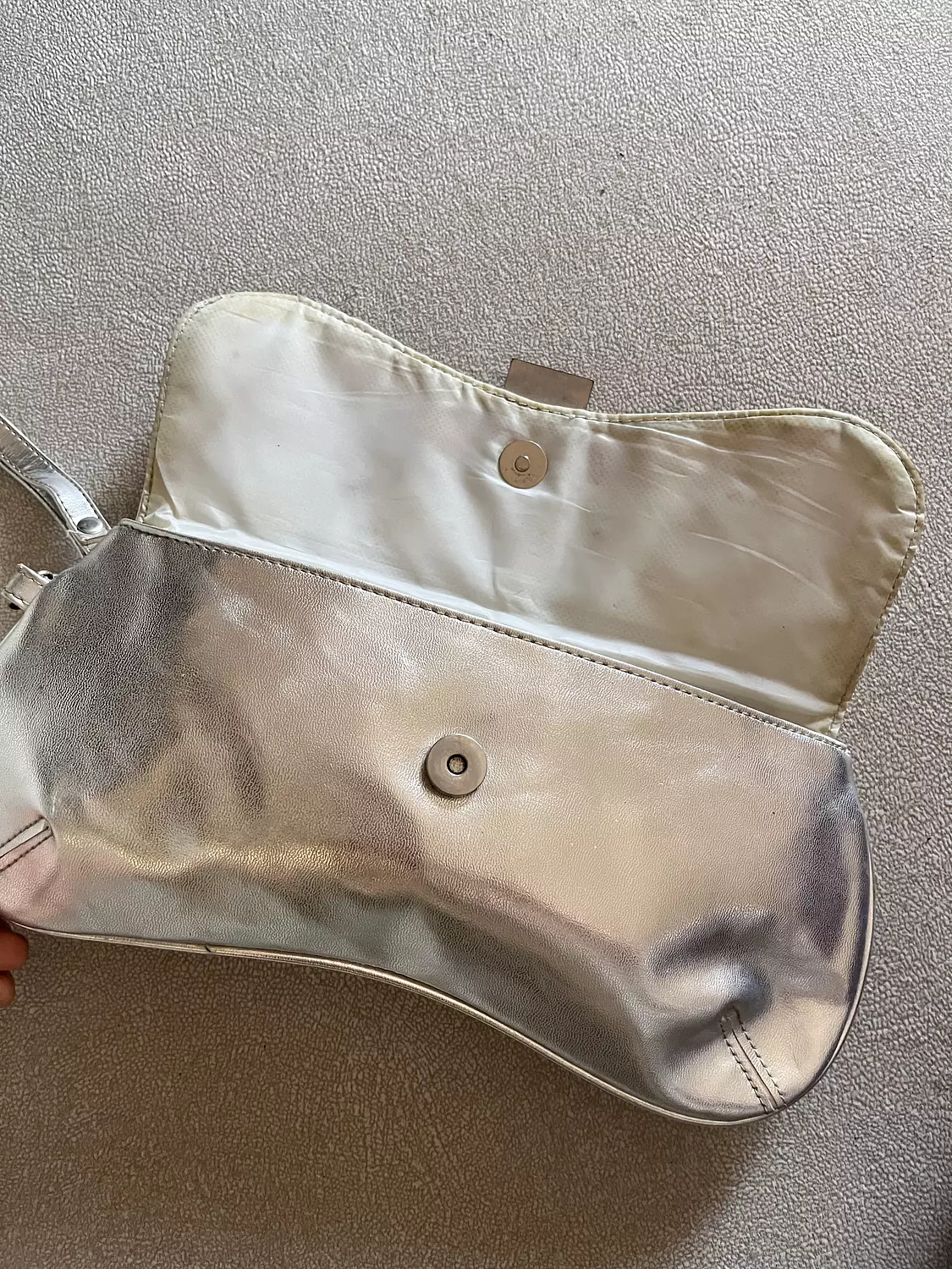 Metallic silver clutch 4