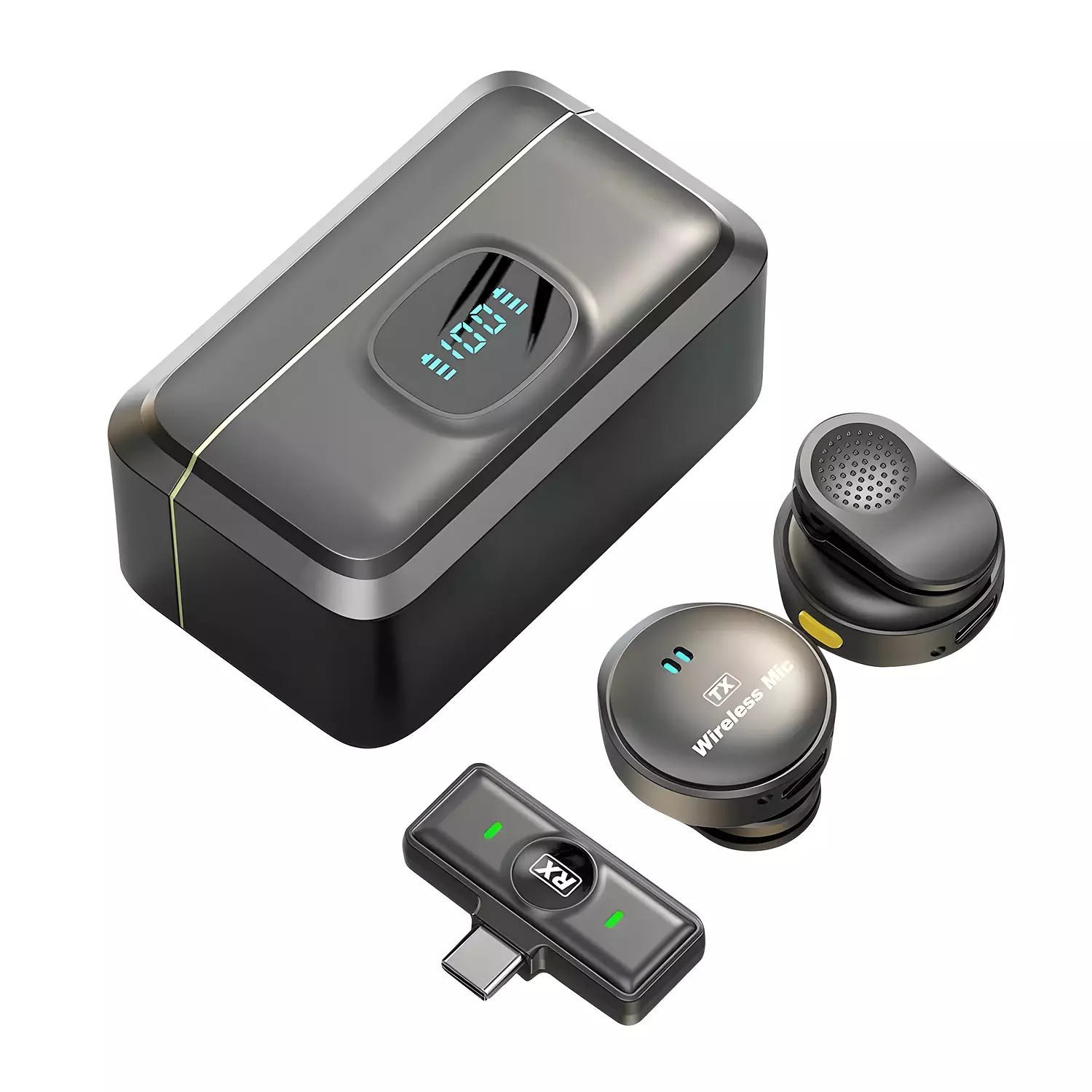 High-Sensitivity 2.4G Wireless Magnetic Microphone – Supports Instant Connectivity hover image