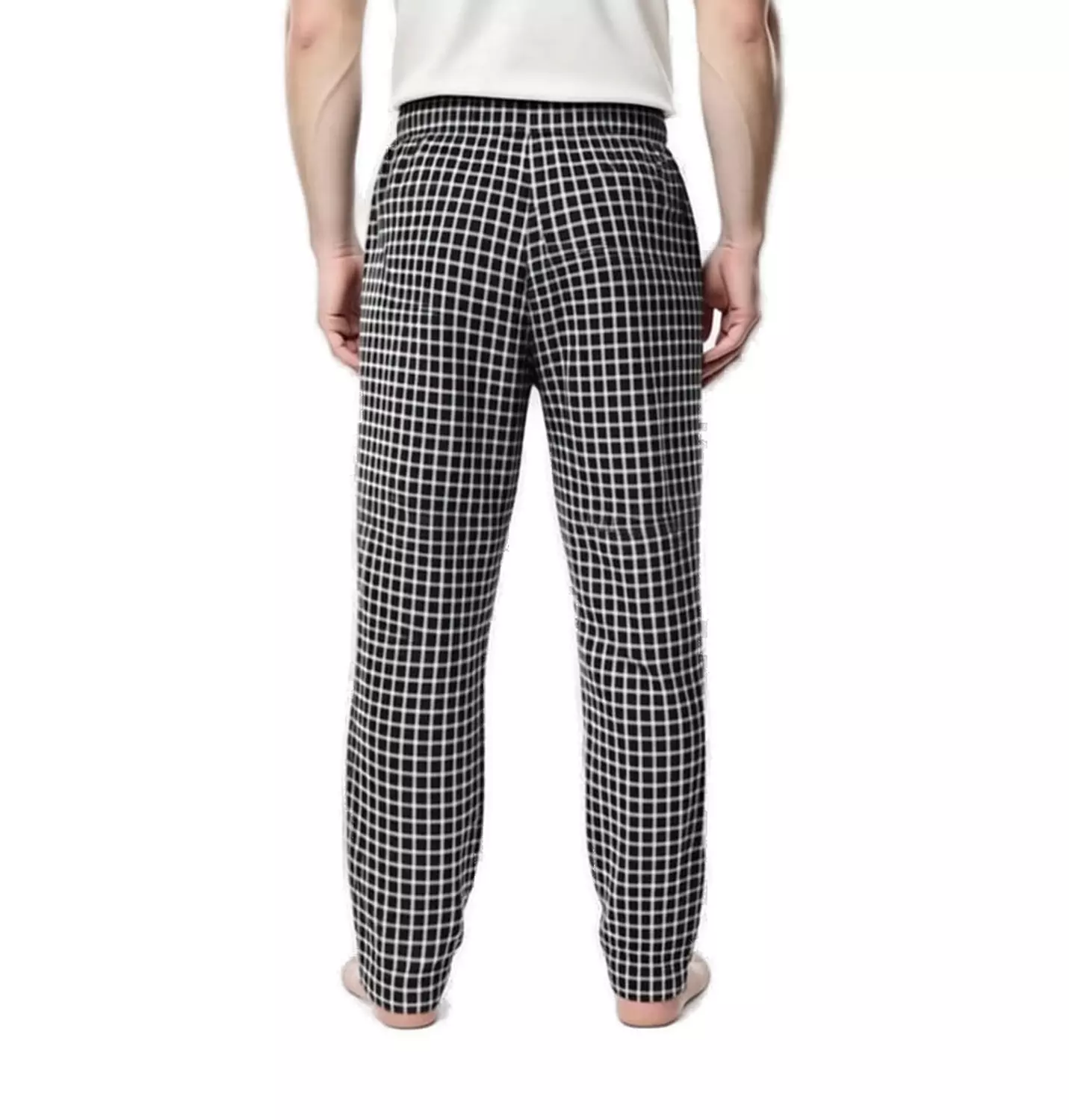 Shorto Winter Check Pants - 4045 - Black*Thin White Lines 2