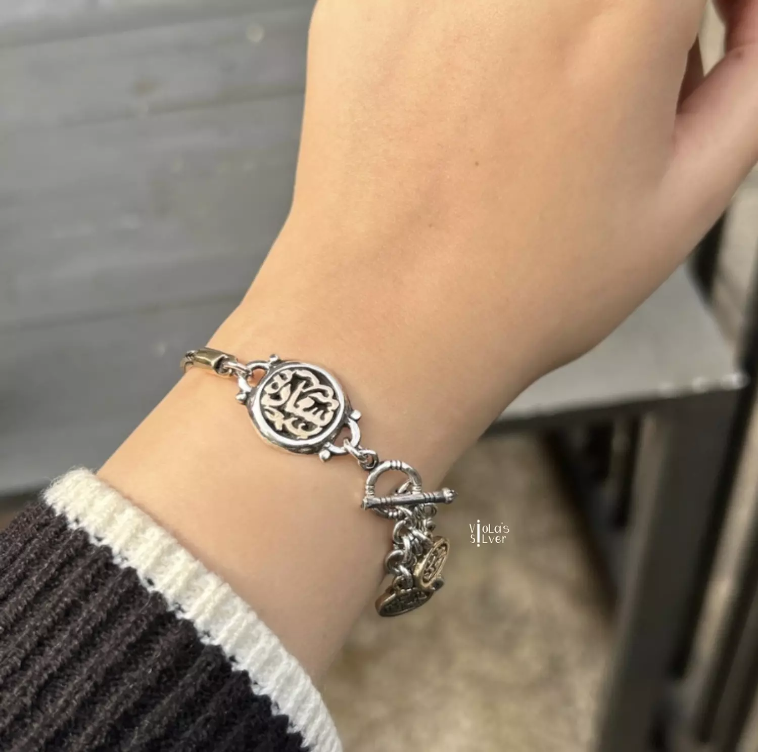 Silver x Copper saada bracelet image