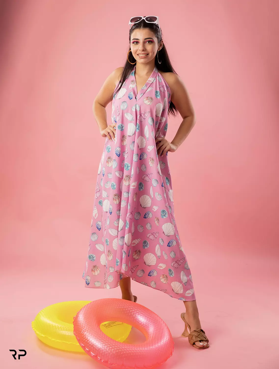 Backless Printed  Dress image