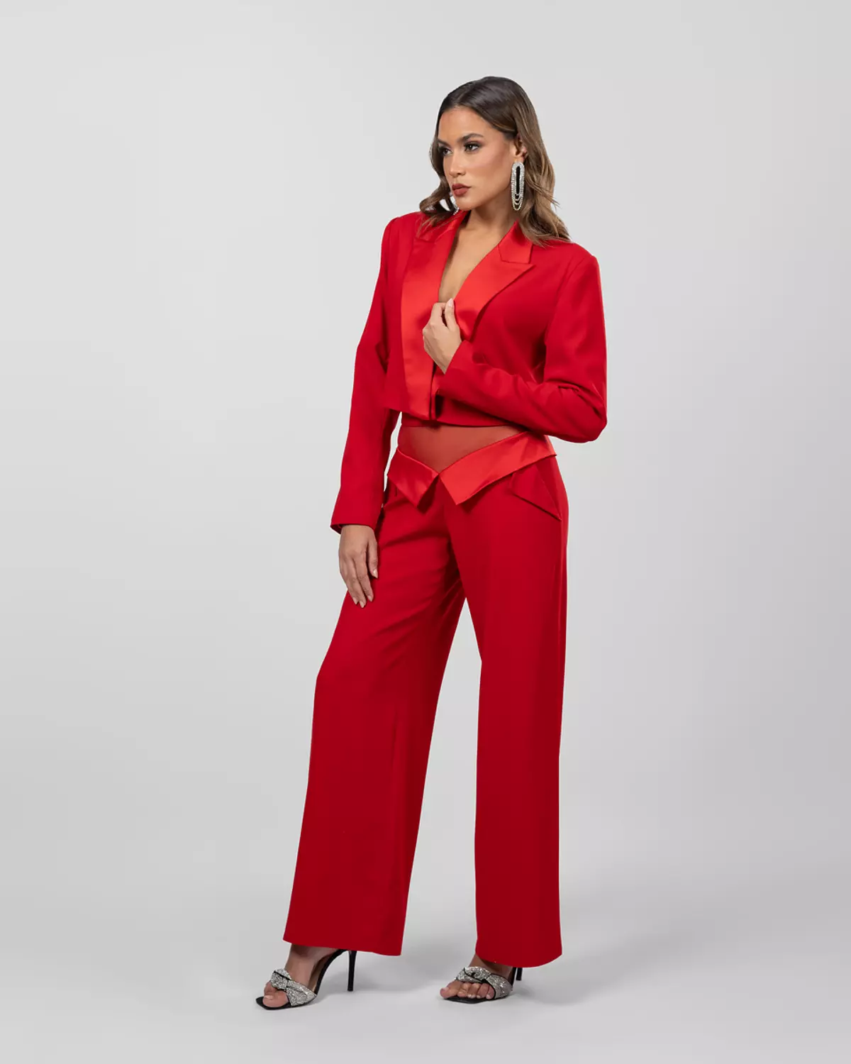 Red cropped blazer  7