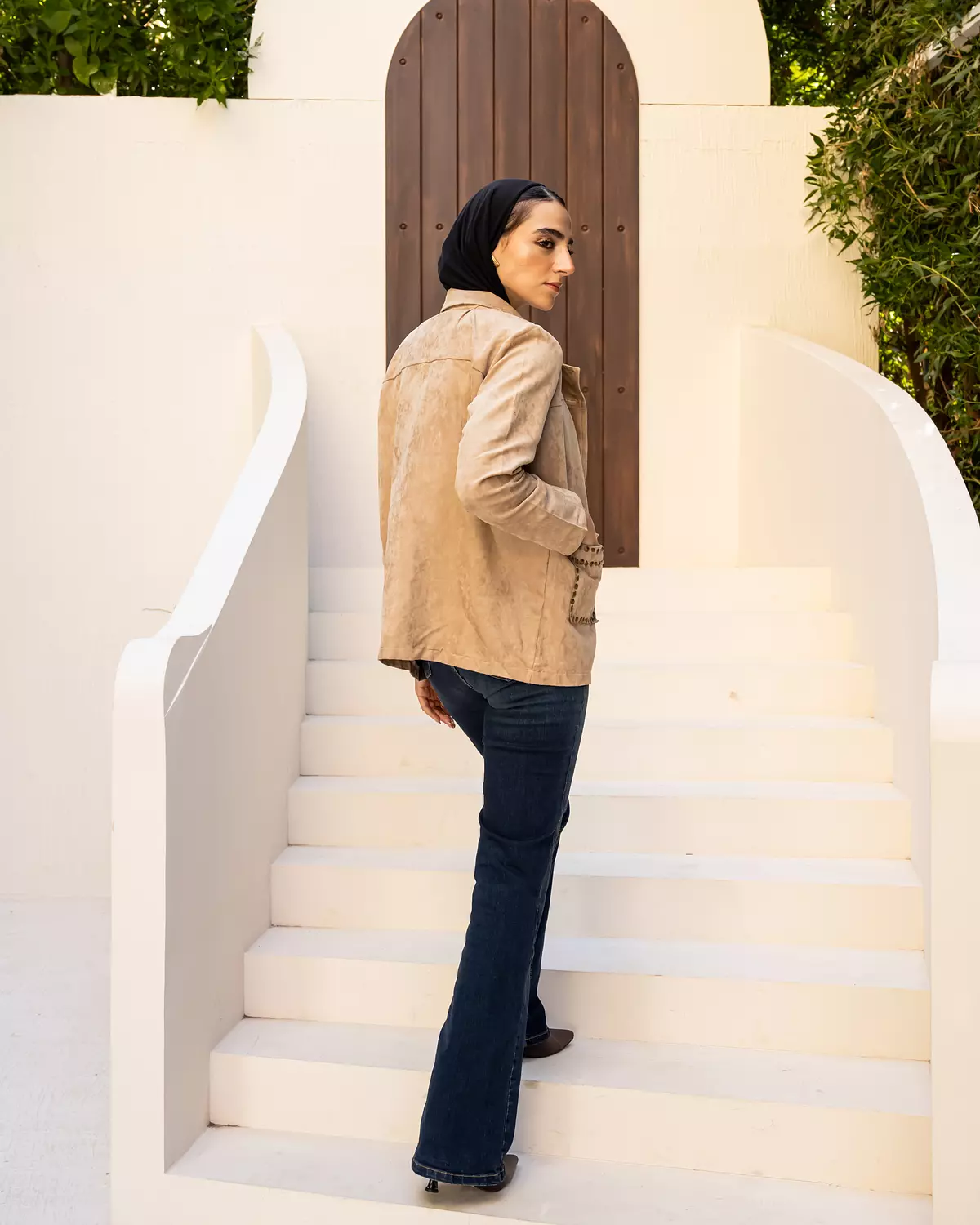 Studded Jacket in Beige 3