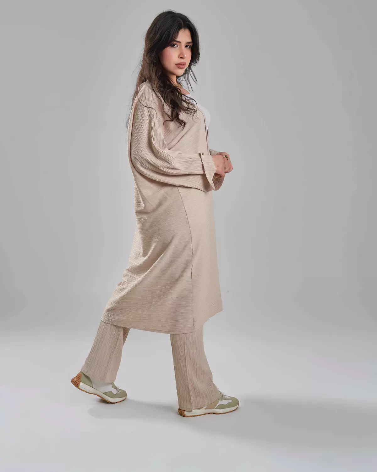 Relaxed Kimono Set - Light Beige  1
