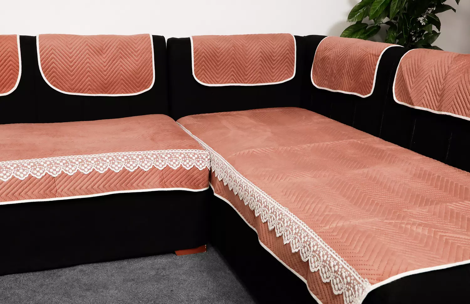 Set of 4 Sofa Slipcovers - Brick kashmir  2