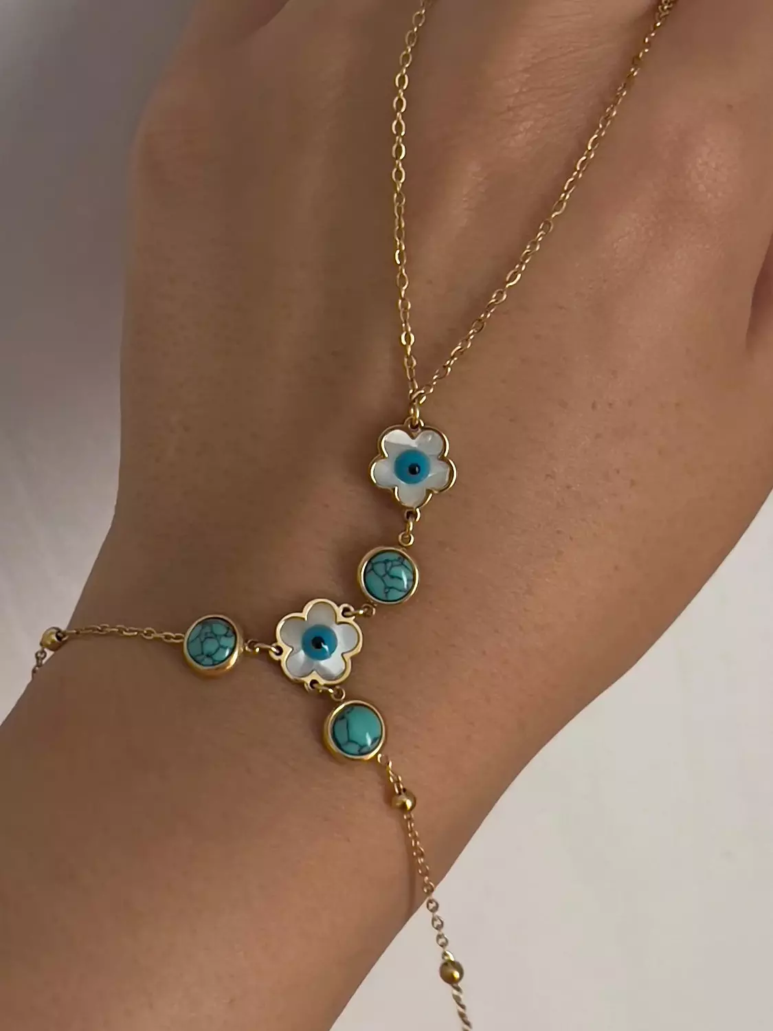 Flower evileye handchain hover image
