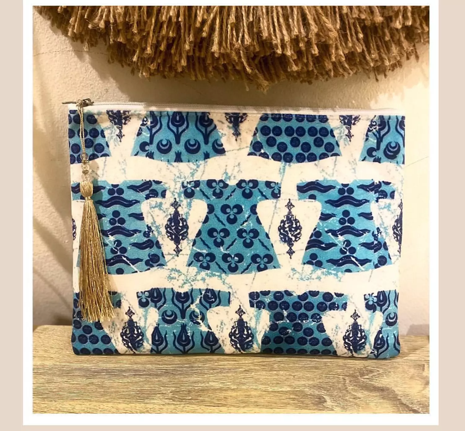 Blue Kaftan Velvet Pouch 5