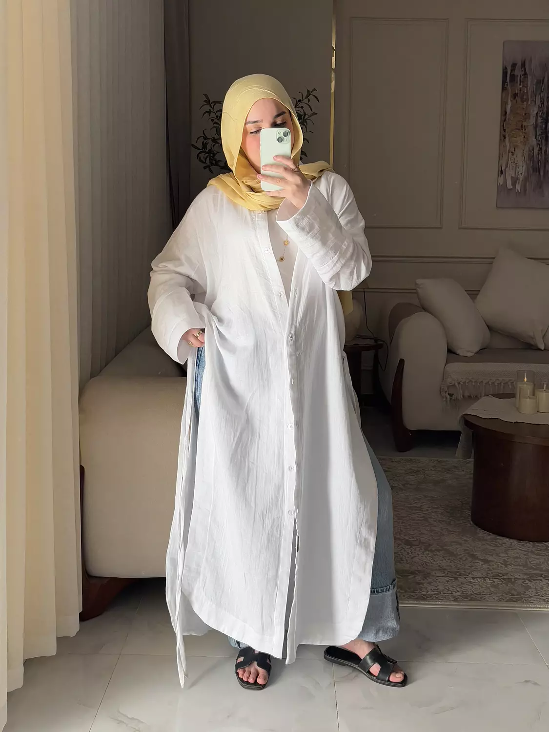 Lina Shirt Dress in white 3