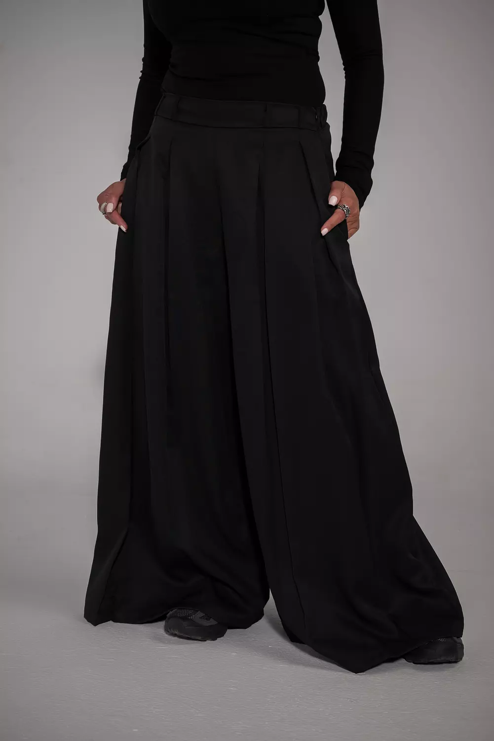 Fluid Palazzo Pants Black hover image