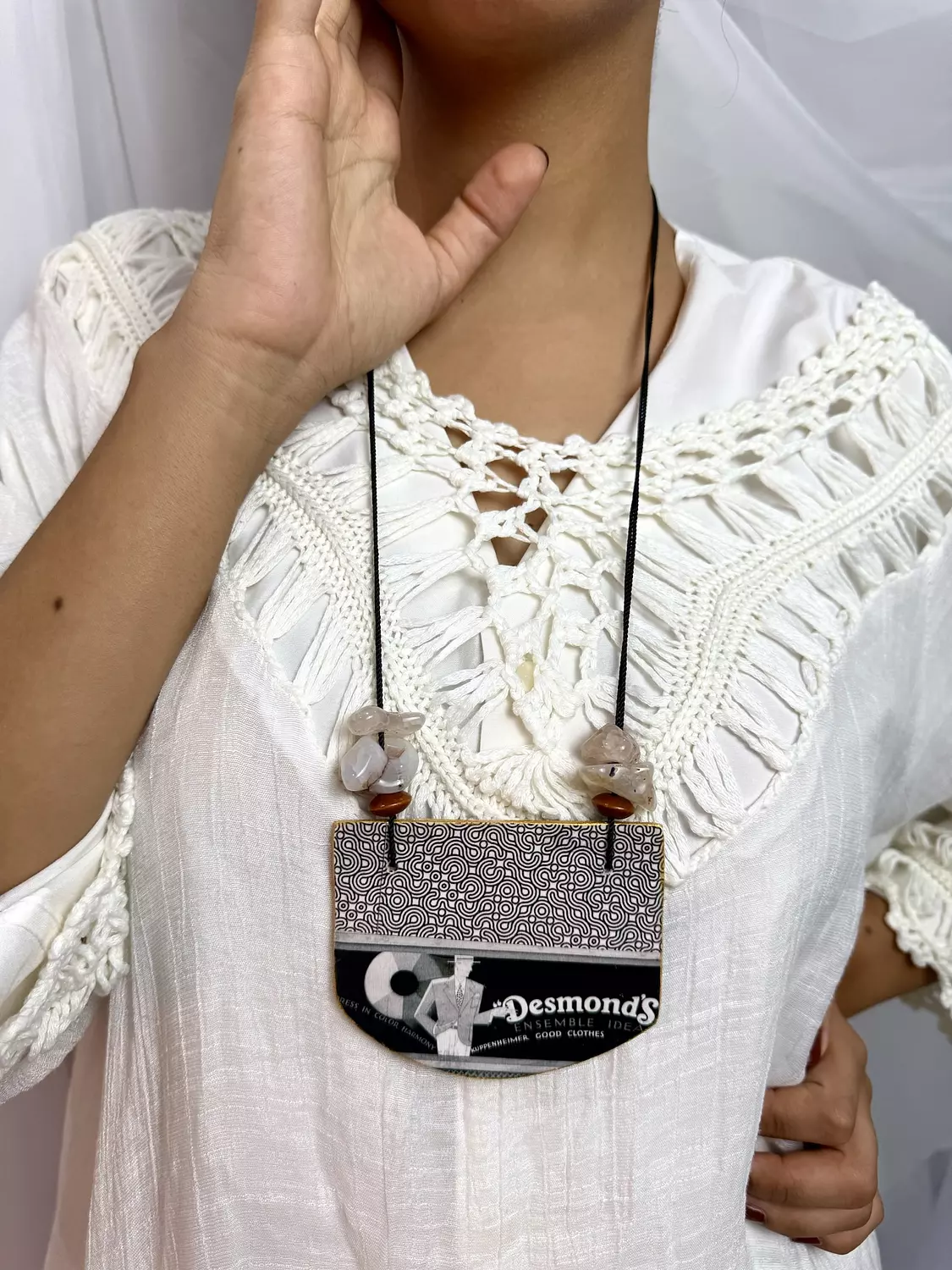 Mixed Media reversible necklace by R.A.Jewelry  3