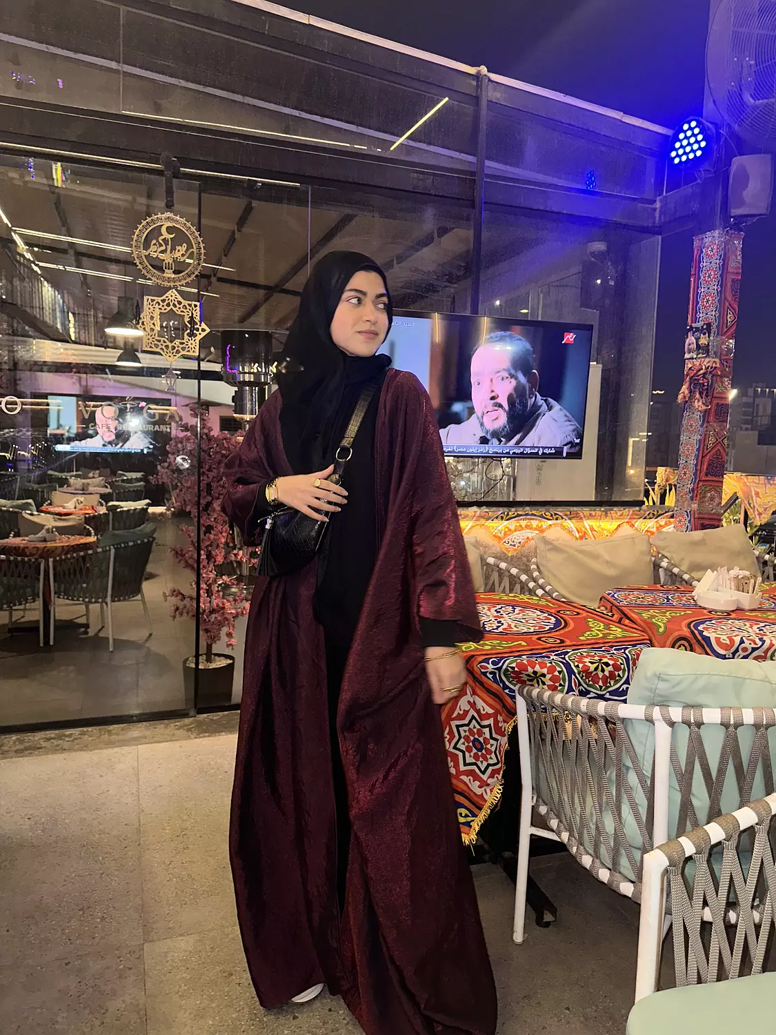 Shimmery Kaftan - Burgandy 4