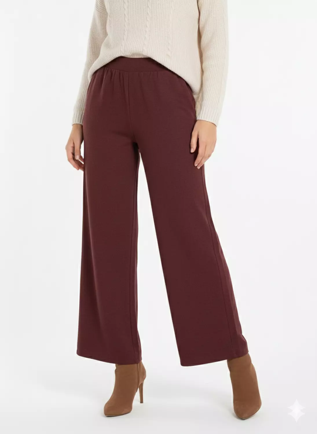 Comfortable Wide-Leg Knit Trousers 2