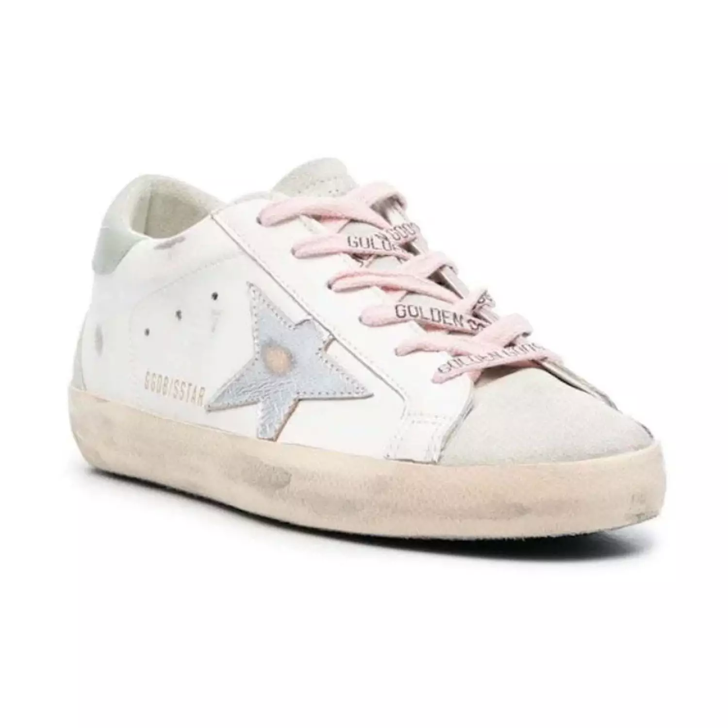 Golden Goose Super-Star Leather Sneakers – White Silver Aqua hover image