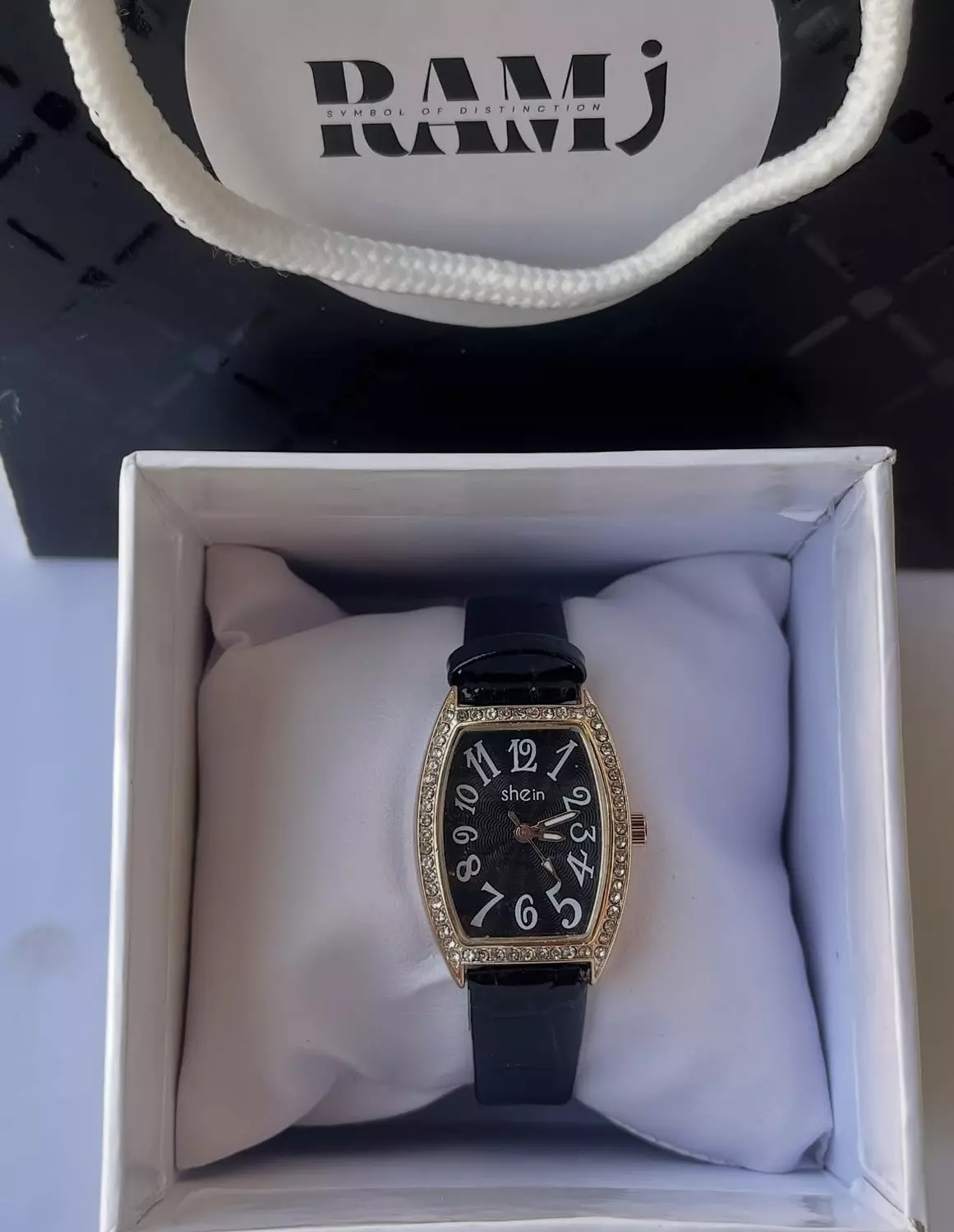 Black leather watch 2