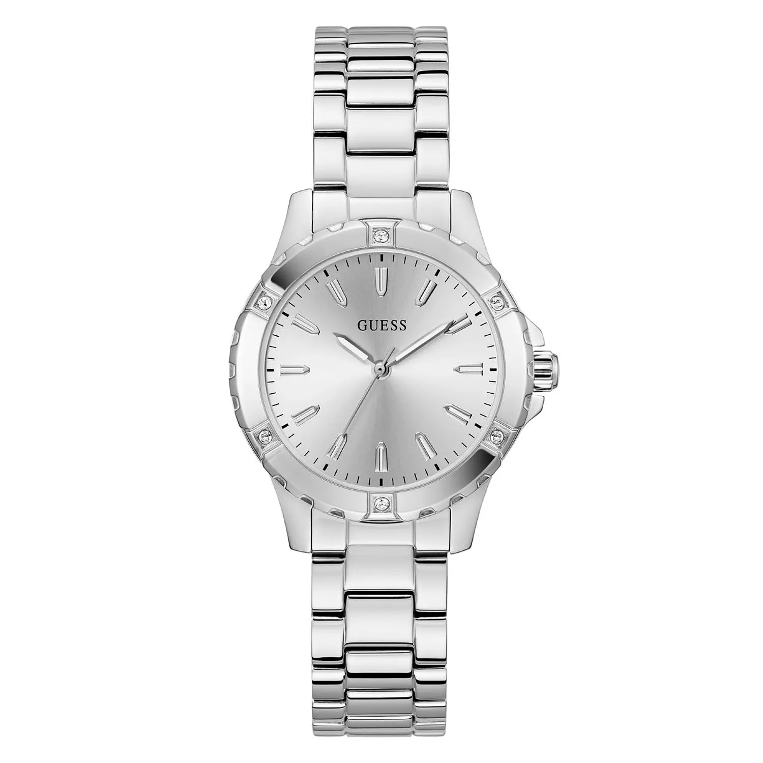 GUESS MIST Ladies Silver Tone Analog Watch SILVER TONE Stainless Steel Polished Bracelet image