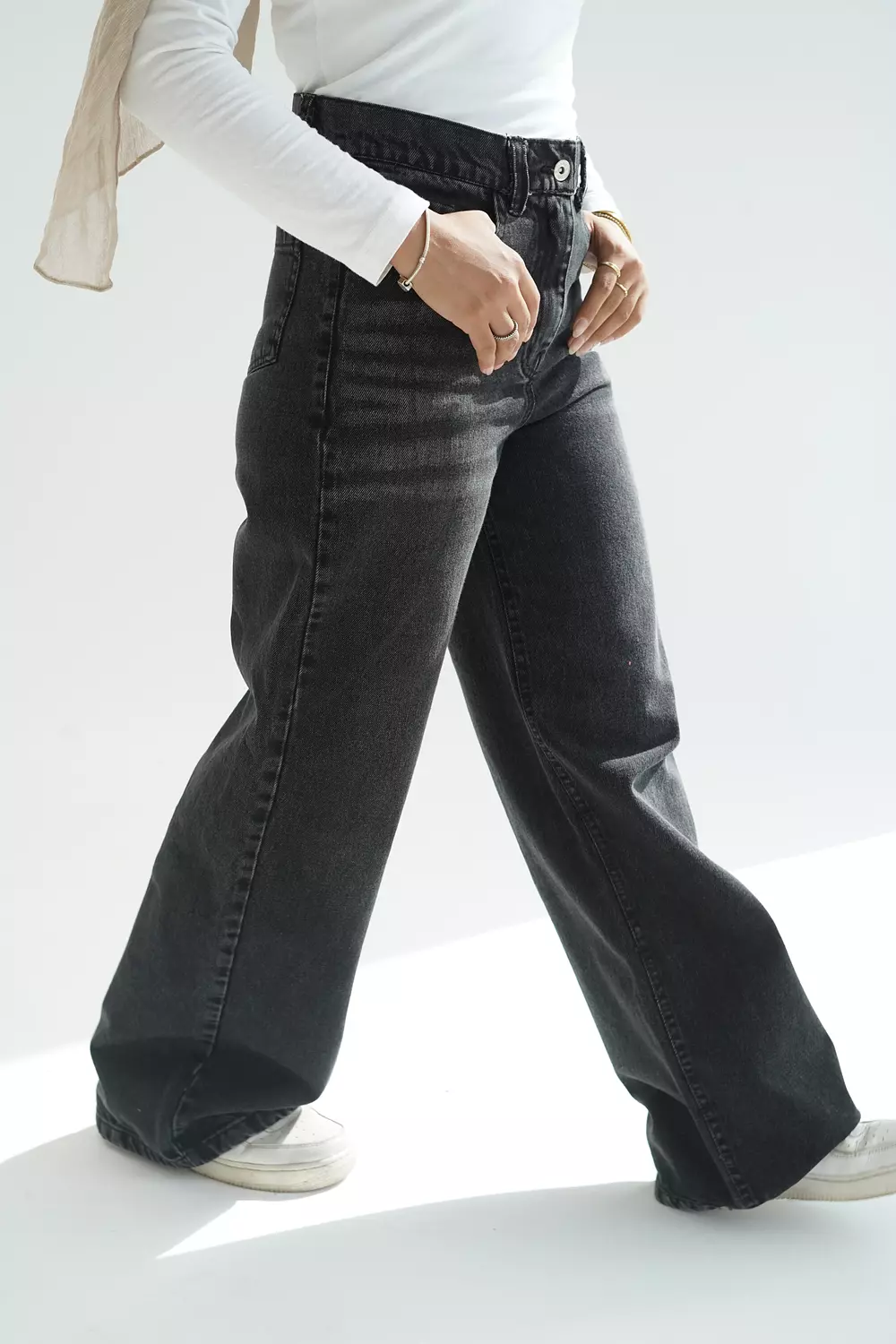 Dark gray denim pent 3