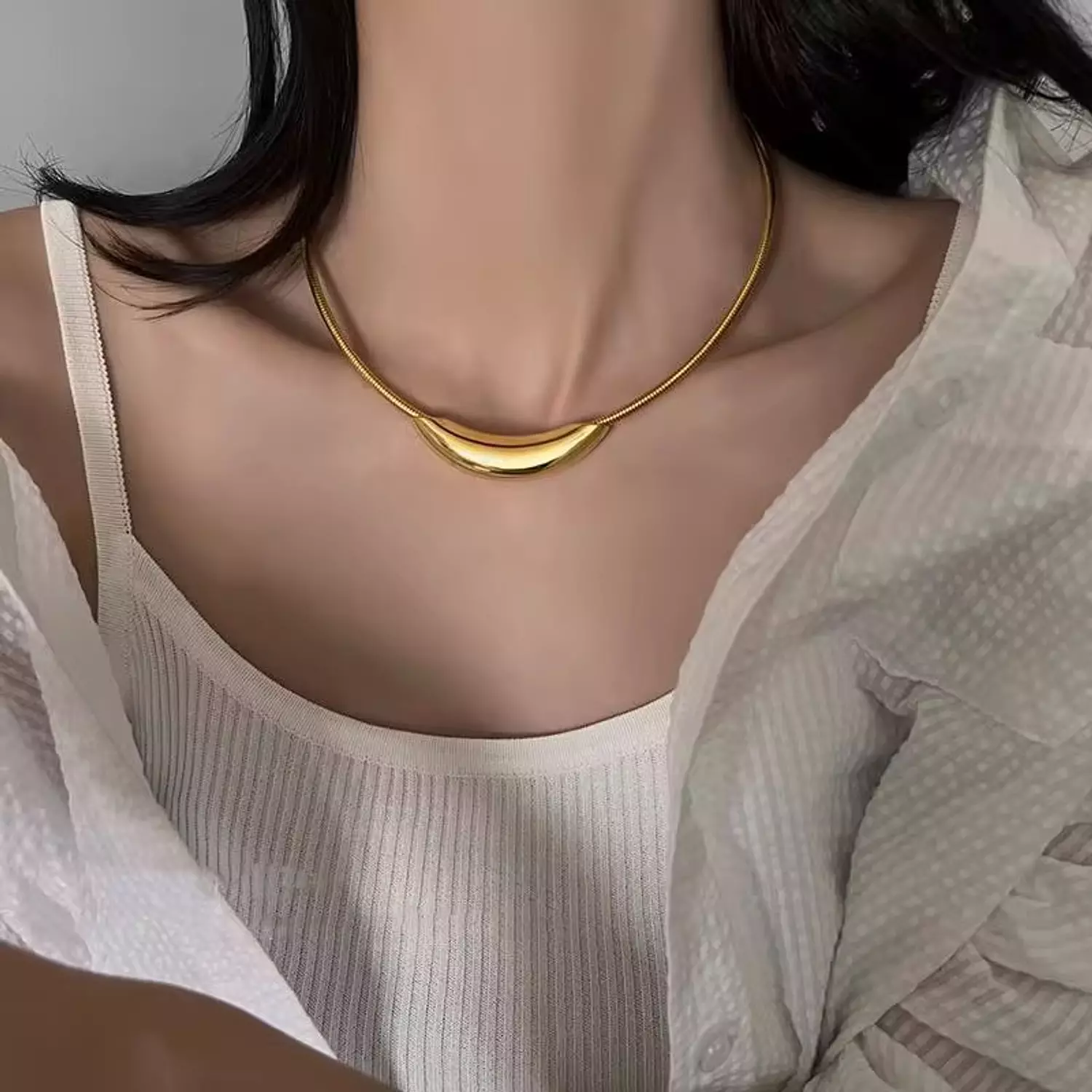 collar small snake bone chain image