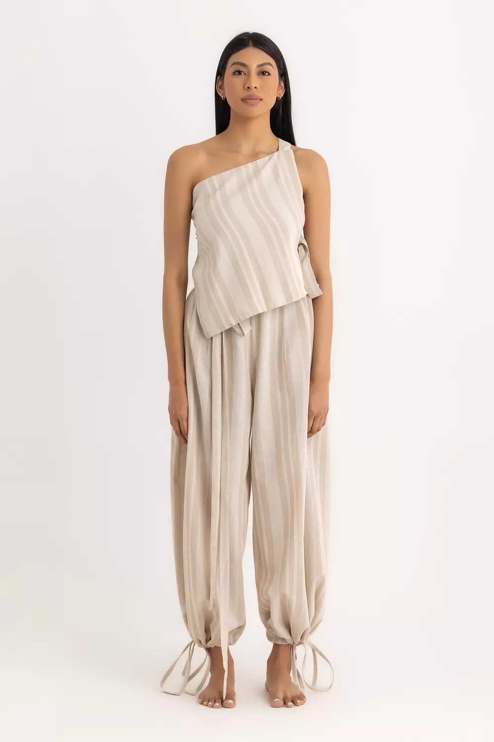 The Soko Top Beige Striped 1