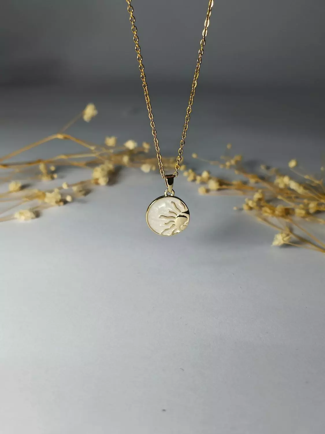 resin sun necklace image