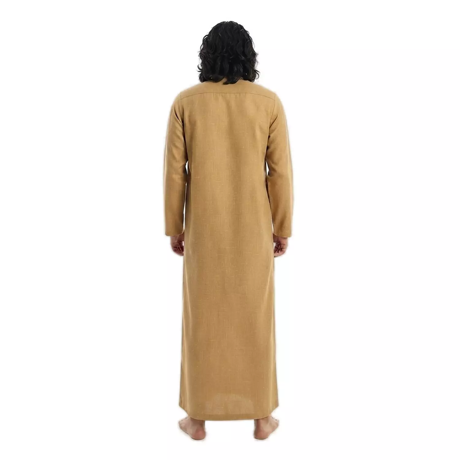 Men Galabeya Long Sleeves - Linen - 2326 - Camel 4