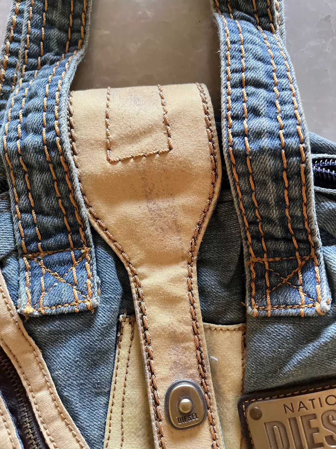 Light blue denim diesel bag hover image