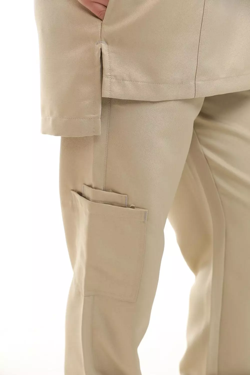 Beige Half Collar Scrub 6