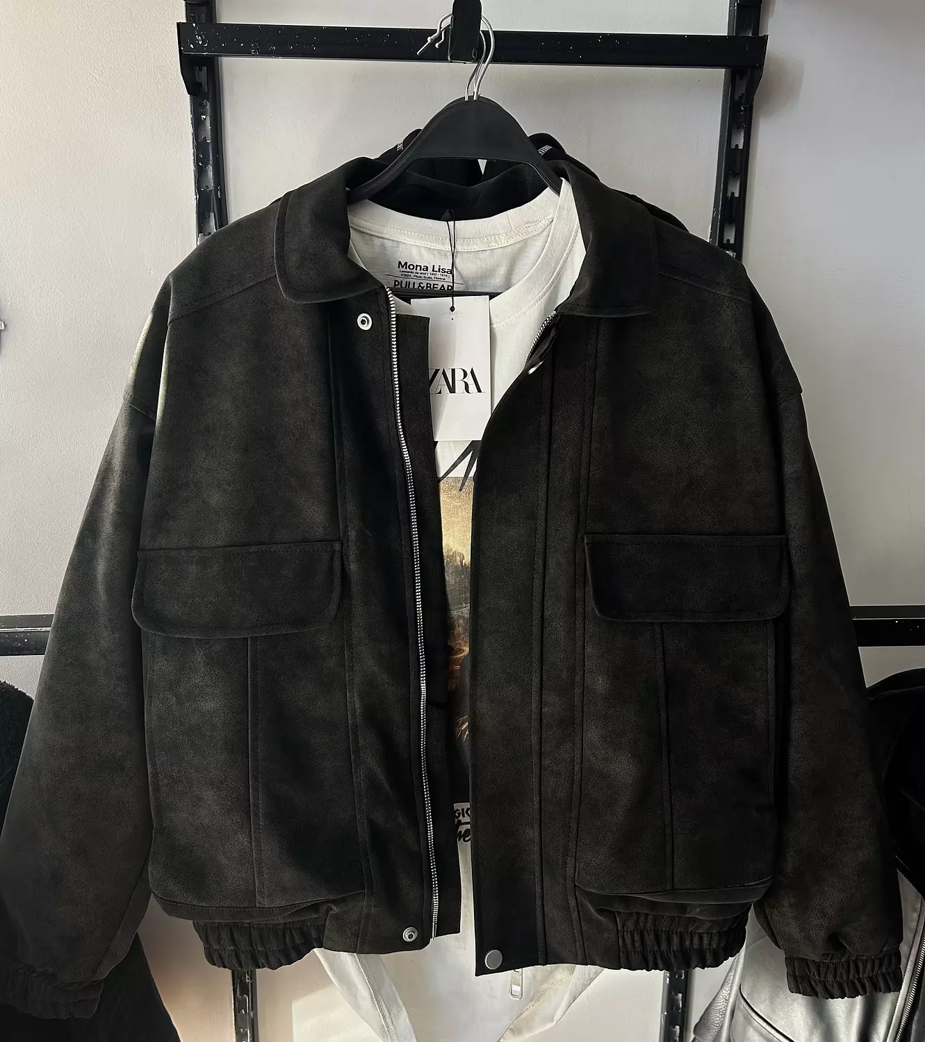Zara Suede Boxy Jacket image
