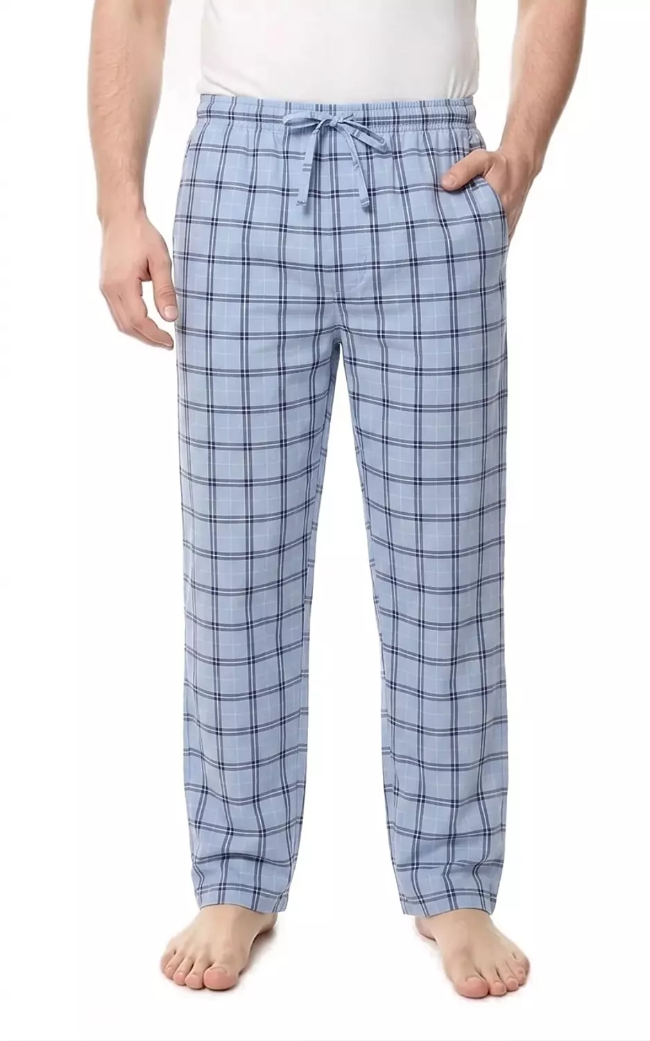 Men's Classic Cotton Pajama Pants - 4042 - Light Blue image