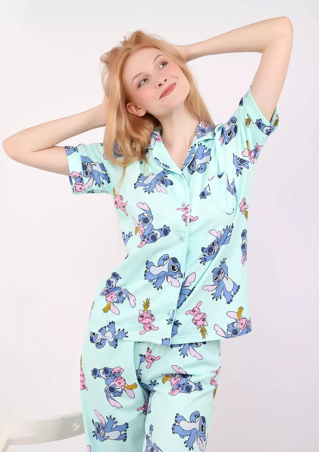 S422 LILO AND STITCH BUTTONED PAJAMA SET  3