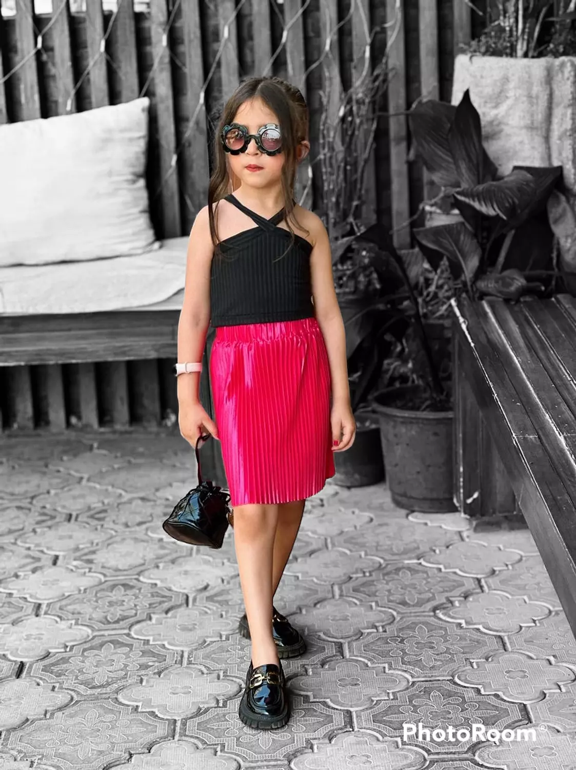 Top + Pleated skirt hover image